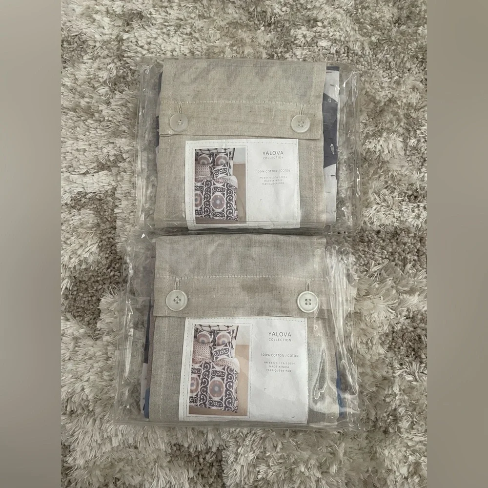 NEW Anthropologie Yalova Collection Euro Sham Pillow Case Set of 2